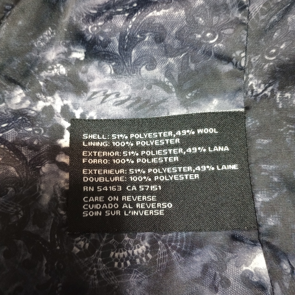 Guess Los Angeles Dark Blue Wool Asymmetrical Women's Blend Coat/Jacket S/Petite - Picture 9 of 17